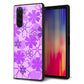docomo エクスペリア5 SO-01M 強化ガラス＆TPUスマホケース ガラプリ【VA960 重なり合う花　パープル】
