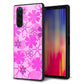 docomo エクスペリア5 SO-01M 強化ガラス＆TPUスマホケース ガラプリ【VA961 重なり合う花　ピンク】