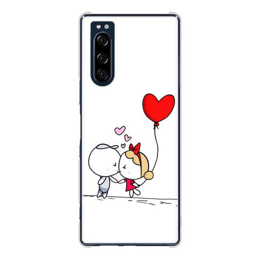 Xperia 5 SO-01M docomo 高画質仕上げ 背面印刷 ハードケース カップル