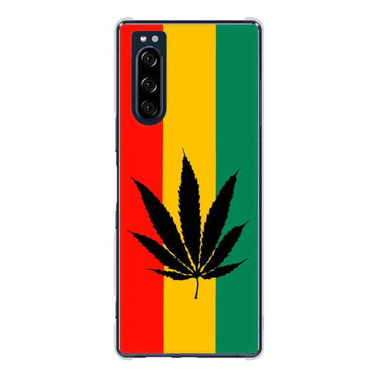 Xperia 5 SO-01M docomo 高画質仕上げ 背面印刷 ハードケース 【083 大麻ラスタカラー】