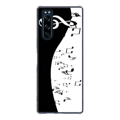 Xperia 5 SO-01M docomo 高画質仕上げ 背面印刷 ハードケース 音符