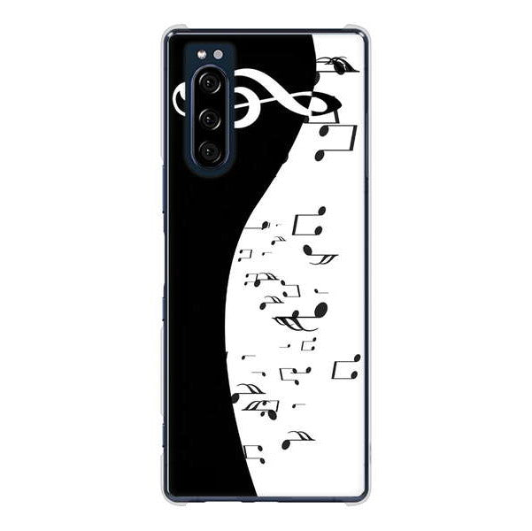 Xperia 5 SO-01M docomo 高画質仕上げ 背面印刷 ハードケース 音符