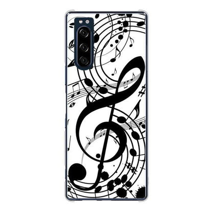 Xperia 5 SO-01M docomo 高画質仕上げ 背面印刷 ハードケース 音符