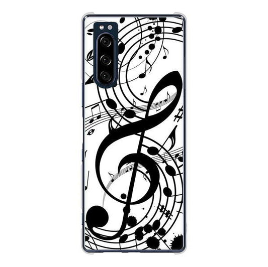 Xperia 5 SO-01M docomo 高画質仕上げ 背面印刷 ハードケース 音符