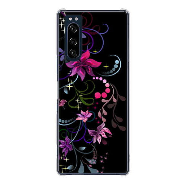 Xperia 5 SO-01M docomo 高画質仕上げ 背面印刷 ハードケース 【263 闇に浮かぶ華】