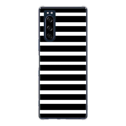 Xperia 5 SO-01M docomo 高画質仕上げ 背面印刷 ハードケース シンプルボーダー