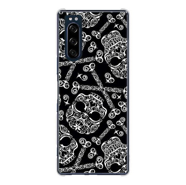 Xperia 5 SO-01M docomo 高画質仕上げ 背面印刷 ハードケース 【363 ドクロの刺青】
