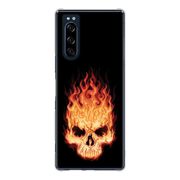 Xperia 5 SO-01M docomo 高画質仕上げ 背面印刷 ハードケース 【364 ドクロの怒り】