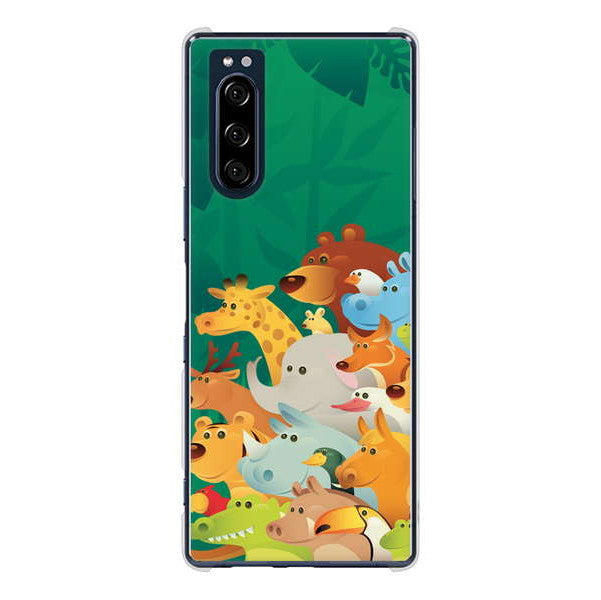 Xperia 5 SO-01M docomo 高画質仕上げ 背面印刷 ハードケース 【370 全員集合】