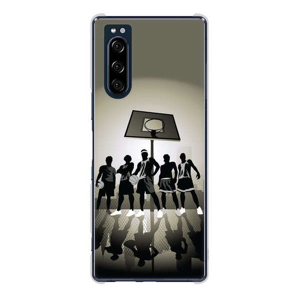 Xperia 5 SO-01M docomo 高画質仕上げ 背面印刷 ハードケース 【389 クールバスケ】