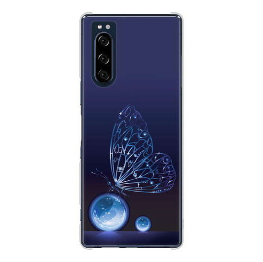 Xperia 5 SO-01M docomo 高画質仕上げ 背面印刷 ハードケース バタフライ