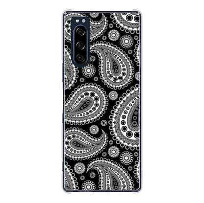 Xperia 5 SO-01M docomo 高画質仕上げ 背面印刷 ハードケース ペイズリー