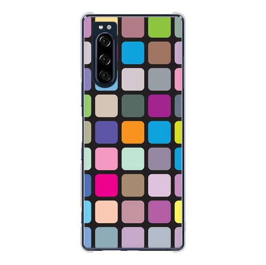 Xperia 5 SO-01M docomo 高画質仕上げ 背面印刷 ハードケース 【509 カラースクエア】
