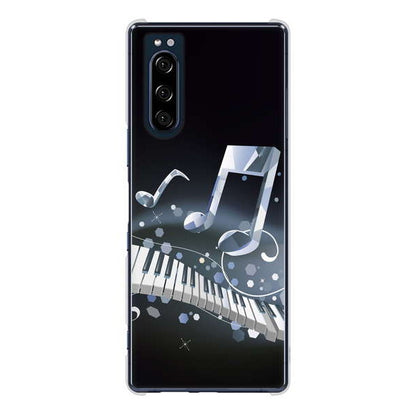 Xperia 5 SO-01M docomo 高画質仕上げ 背面印刷 ハードケース 音符