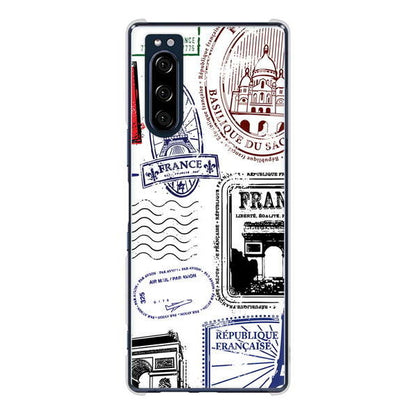 Xperia 5 SO-01M docomo 高画質仕上げ 背面印刷 ハードケース LOVE フランス