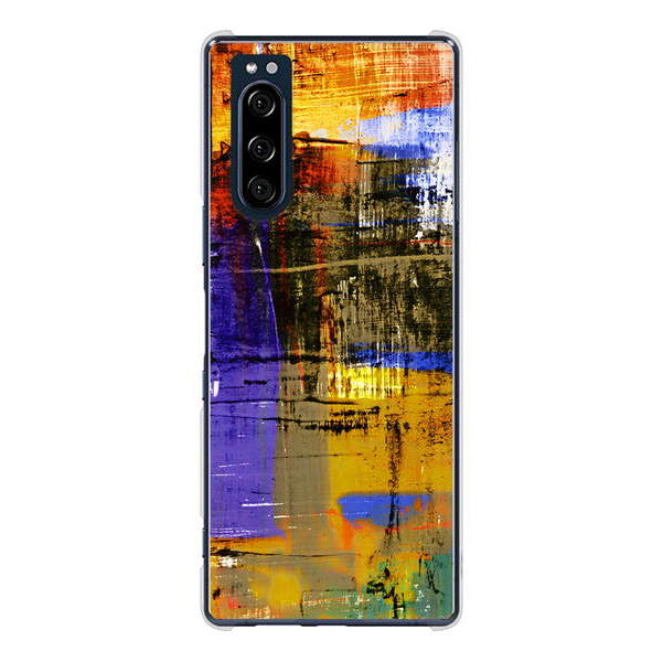 Xperia 5 SO-01M docomo 高画質仕上げ 背面印刷 ハードケース 【609 クラッシュアートBL】