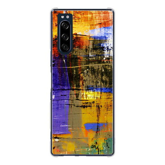 Xperia 5 SO-01M docomo 高画質仕上げ 背面印刷 ハードケース 【609 クラッシュアートBL】