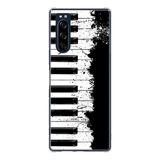 Xperia 5 SO-01M docomo 高画質仕上げ 背面印刷 ハードケース ピアノ