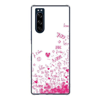 Xperia 5 SO-01M docomo 高画質仕上げ 背面印刷 ハードケース プリティハート