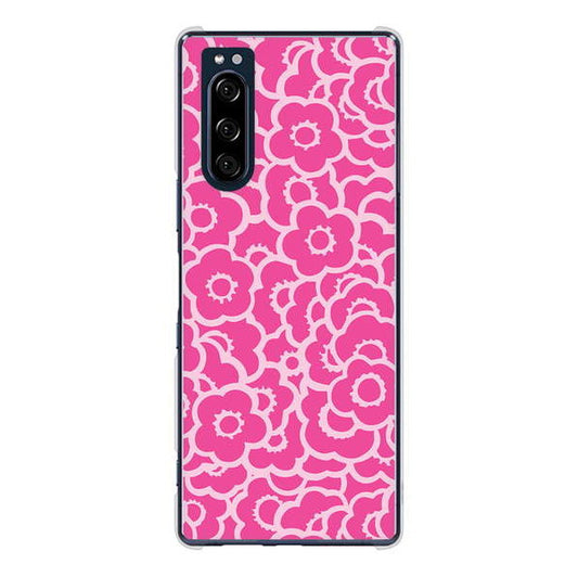 Xperia 5 SO-01M docomo 高画質仕上げ 背面印刷 ハードケース 【716 ピンクフラワー】