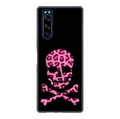 Xperia 5 SO-01M docomo 高画質仕上げ 背面印刷 ハードケース ドクロフレーム