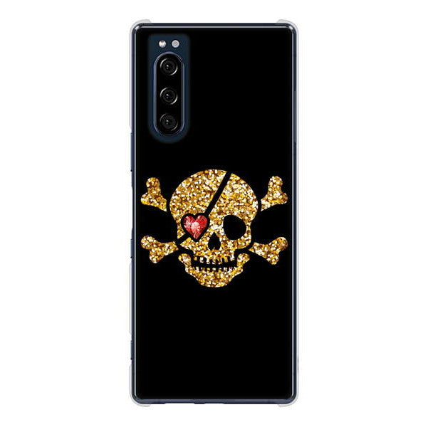 Xperia 5 SO-01M docomo 高画質仕上げ 背面印刷 ハードケース 【1082 海賊ドクロ】