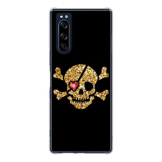 Xperia 5 SO-01M docomo 高画質仕上げ 背面印刷 ハードケース 【1082 海賊ドクロ】