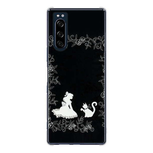Xperia 5 SO-01M docomo 高画質仕上げ 背面印刷 ハードケース お姫様とネコ
