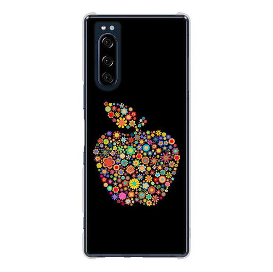 Xperia 5 SO-01M docomo 高画質仕上げ 背面印刷 ハードケース 【1195 カラフルアップル】