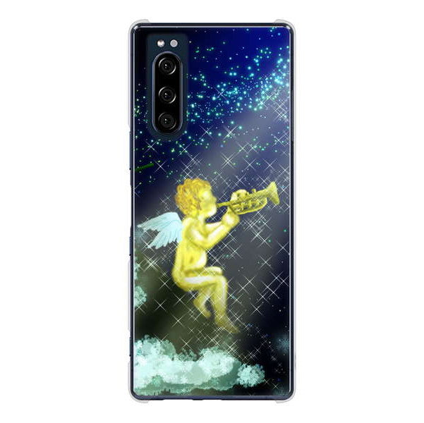 Xperia 5 SO-01M docomo 高画質仕上げ 背面印刷 ハードケース 【1248 天使の演奏】