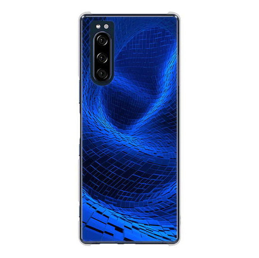 Xperia 5 SO-01M docomo 高画質仕上げ 背面印刷 ハードケース 【1302 ワープブルー】