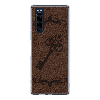 Xperia 5 SO-01M docomo 高画質仕上げ 背面印刷 ハードケース レザー風
