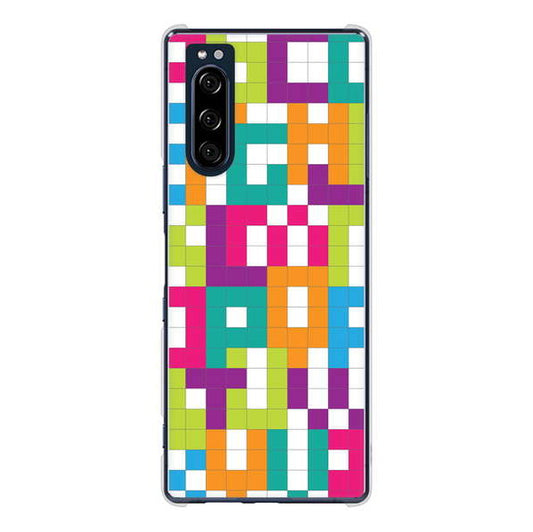 Xperia 5 SO-01M docomo 高画質仕上げ 背面印刷 ハードケース 【IB916 ブロックアルファベット】