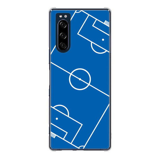 Xperia 5 SO-01M docomo 高画質仕上げ 背面印刷 ハードケース 【IB922 SOCCER_ピッチ】