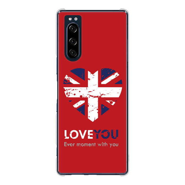 Xperia 5 SO-01M docomo 高画質仕上げ 背面印刷 ハードケース ユニオンジャックハート