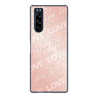 Xperia 5 SO-01M docomo 高画質仕上げ 背面印刷 ハードケース エンボス風LOVEリンク