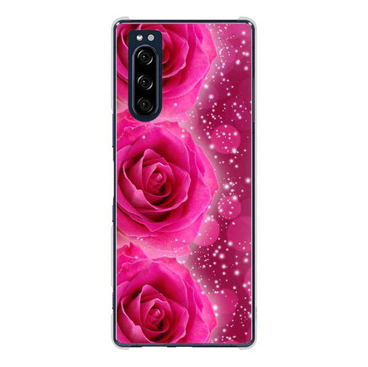 Xperia 5 SO-01M docomo 高画質仕上げ 背面印刷 ハードケース 【VA815 3連のバラ】