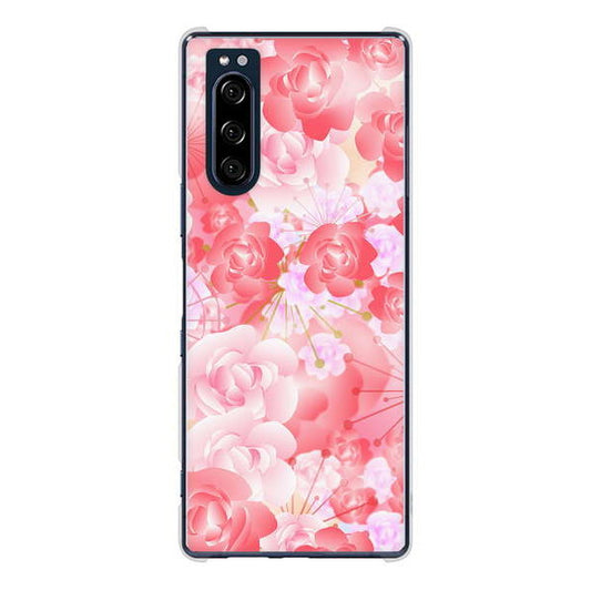 Xperia 5 SO-01M docomo 高画質仕上げ 背面印刷 ハードケース 【VA817 はんなり色の華】
