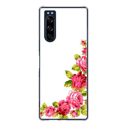 Xperia 5 SO-01M docomo 高画質仕上げ 背面印刷 ハードケース ロマンチックなバラ