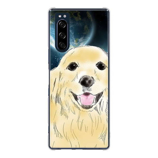 Xperia 5 SO-01M docomo 高画質仕上げ 背面印刷 ハードケース ゴールデンレトリバー
