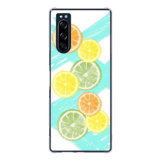 Xperia 5 SO-01M docomo 高画質仕上げ 背面印刷 ハードケース 【YJ183 オレンジライム】
