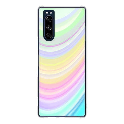 Xperia 5 SO-01M docomo 高画質仕上げ 背面印刷 ハードケース レインボー