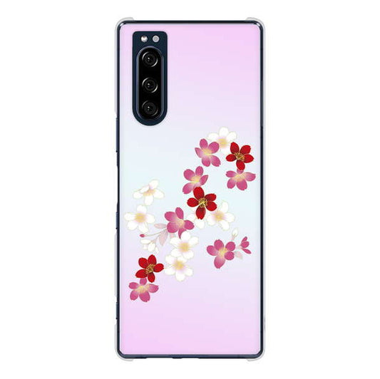 Xperia 5 SO-01M docomo 高画質仕上げ 背面印刷 ハードケース 和花柄