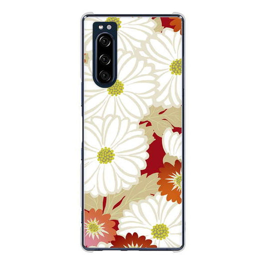 Xperia 5 SO-01M docomo 高画質仕上げ 背面印刷 ハードケース 和花柄