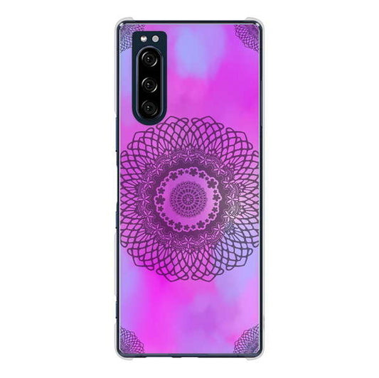 Xperia 5 SO-01M docomo 高画質仕上げ 背面印刷 ハードケース 【YJ344 レース】