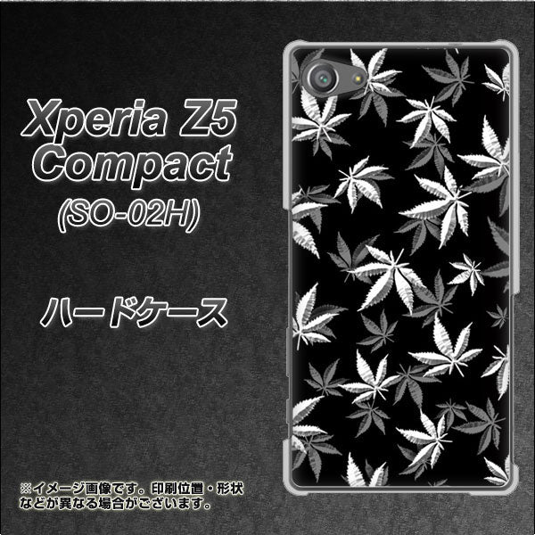docomo エクスペリアZ5コンパクト SO-02H 高画質仕上げ 背面印刷 ハードケース【064 モノトーン大麻ブラック】