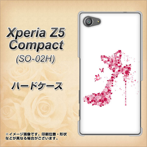 docomo エクスペリアZ5コンパクト SO-02H 高画質仕上げ 背面印刷 ハードケース【387 薔薇のハイヒール】