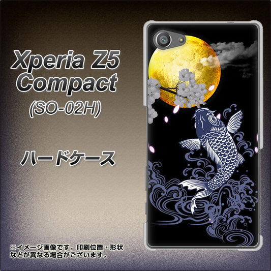 docomo エクスペリアZ5コンパクト SO-02H 高画質仕上げ 背面印刷 ハードケース【1030 月と鯉】