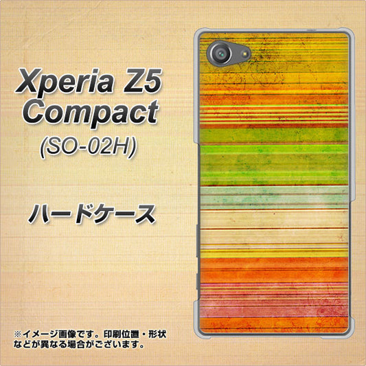 docomo エクスペリアZ5コンパクト SO-02H 高画質仕上げ 背面印刷 ハードケース【1324 ビンテージボーダー（色彩）】