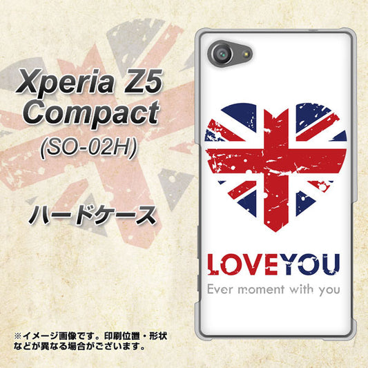 docomo エクスペリアZ5コンパクト SO-02H 高画質仕上げ 背面印刷 ハードケース【SC803 ユニオンジャック ハートビンテージ】